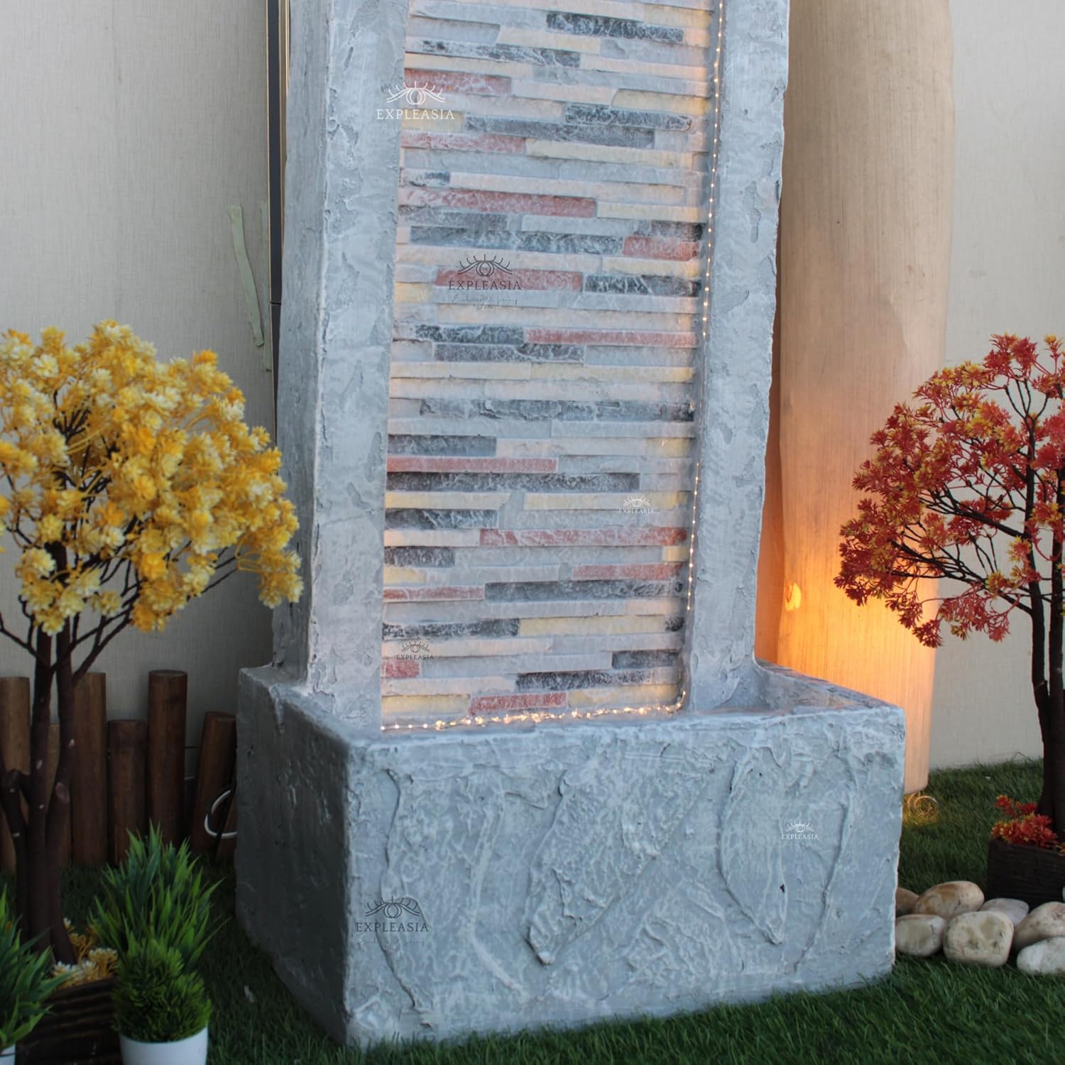 4Ft Rippled Slate Water Fall, Water Fountain For Home Big Size, Water Fountain For Home Vastu, Fountain For Home Decor Waterfall