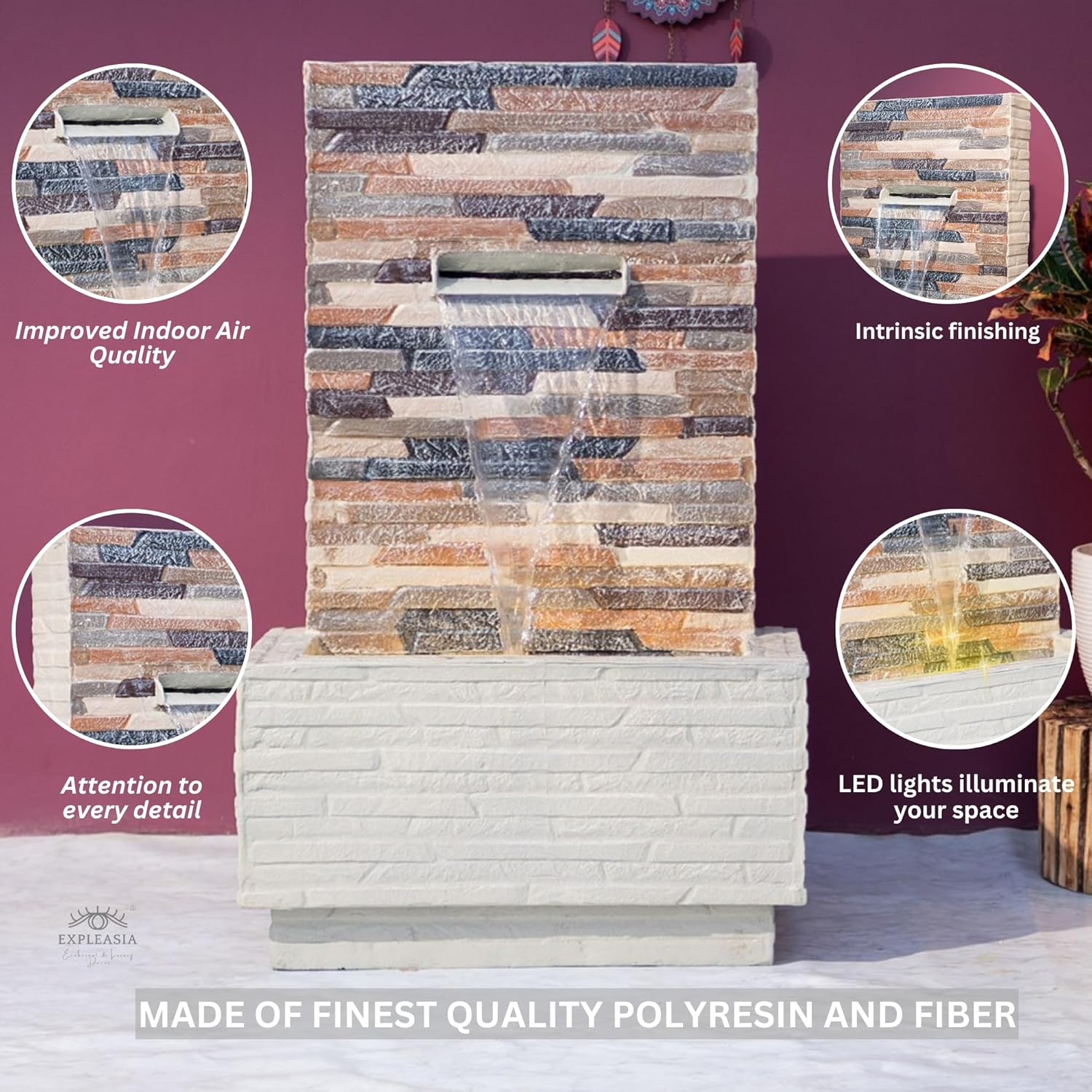 3 Feet Slate Water Fall Water Fountain, Water Fountain for Garden, Water Fountain for Home vastu, Indoor Fountain for Home décor Waterfall, Water Fountain for Home Big Size