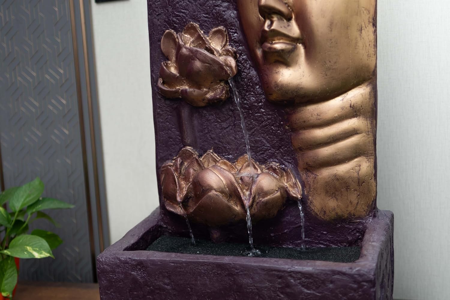 Buddha Face Wall Water Fountain, Buddha Fountain 3 feet, Indoor Water Fountain Big Size, Water Fountain for Garden, Water Fountain for Home vastu, Waterfall Fountain