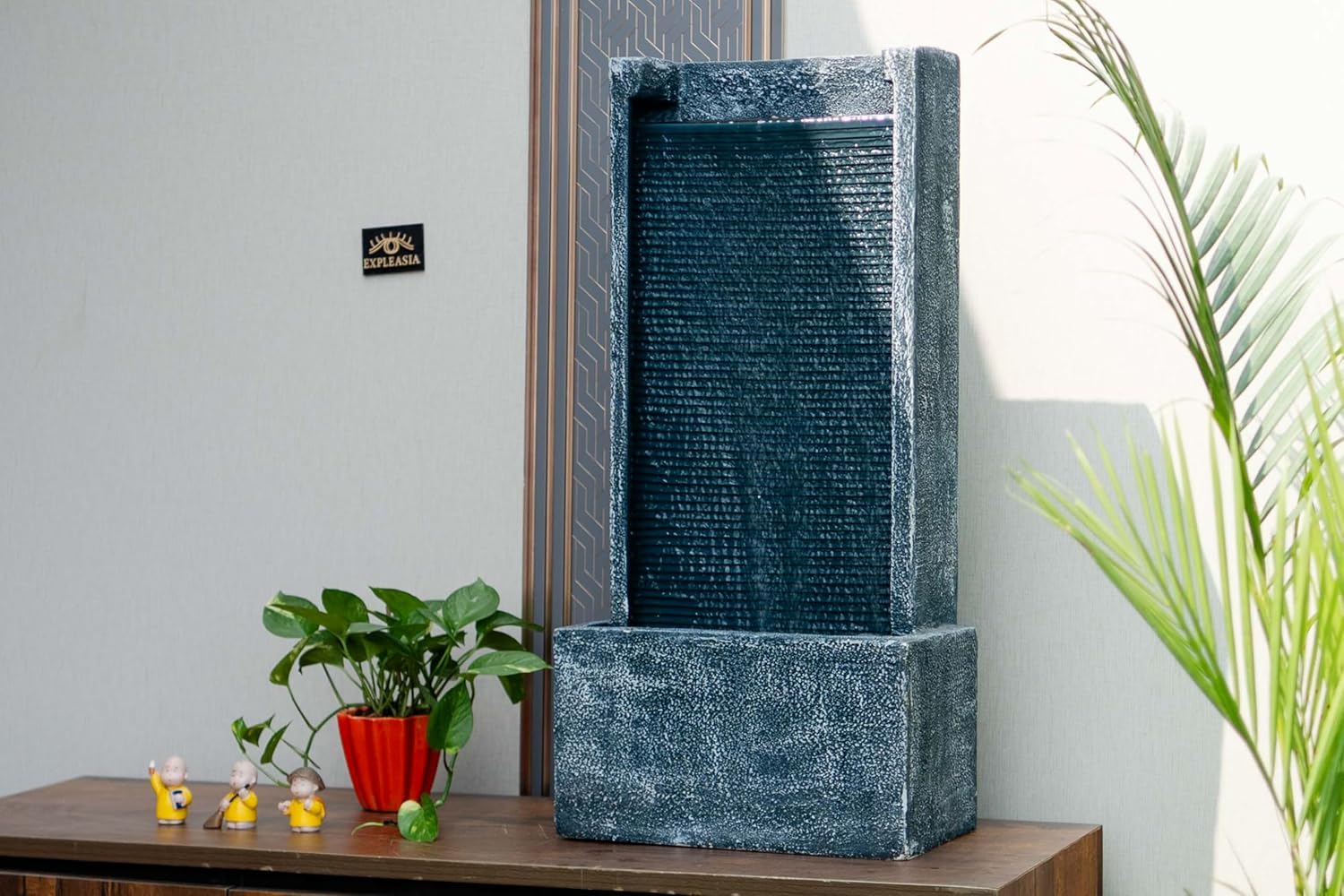 Medium Size Table Top Leaf Slate Water Fall Water Fountain for Home, Office, Garden | Housewarming Item |Water Fountain Indoor Home Decor