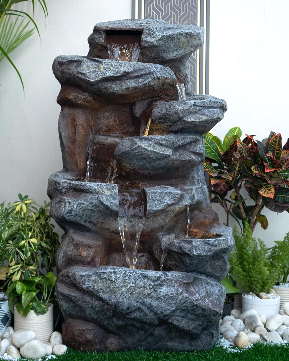 Rainforest Water Fall Water Fountain, Water Fountain for Home Big Size, Water Fountain for Garden, Water Fountain for Home vastu, Fountain for Home décor Waterfall