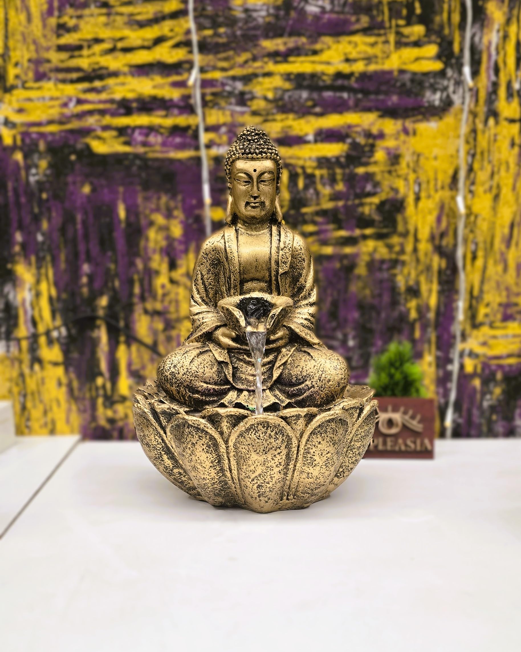 Mini Lotus Buddha Water Fountain for Table Decor |Living Room Decor| Gift Items | Home & Office Decor Item |Buddha Water Fountain