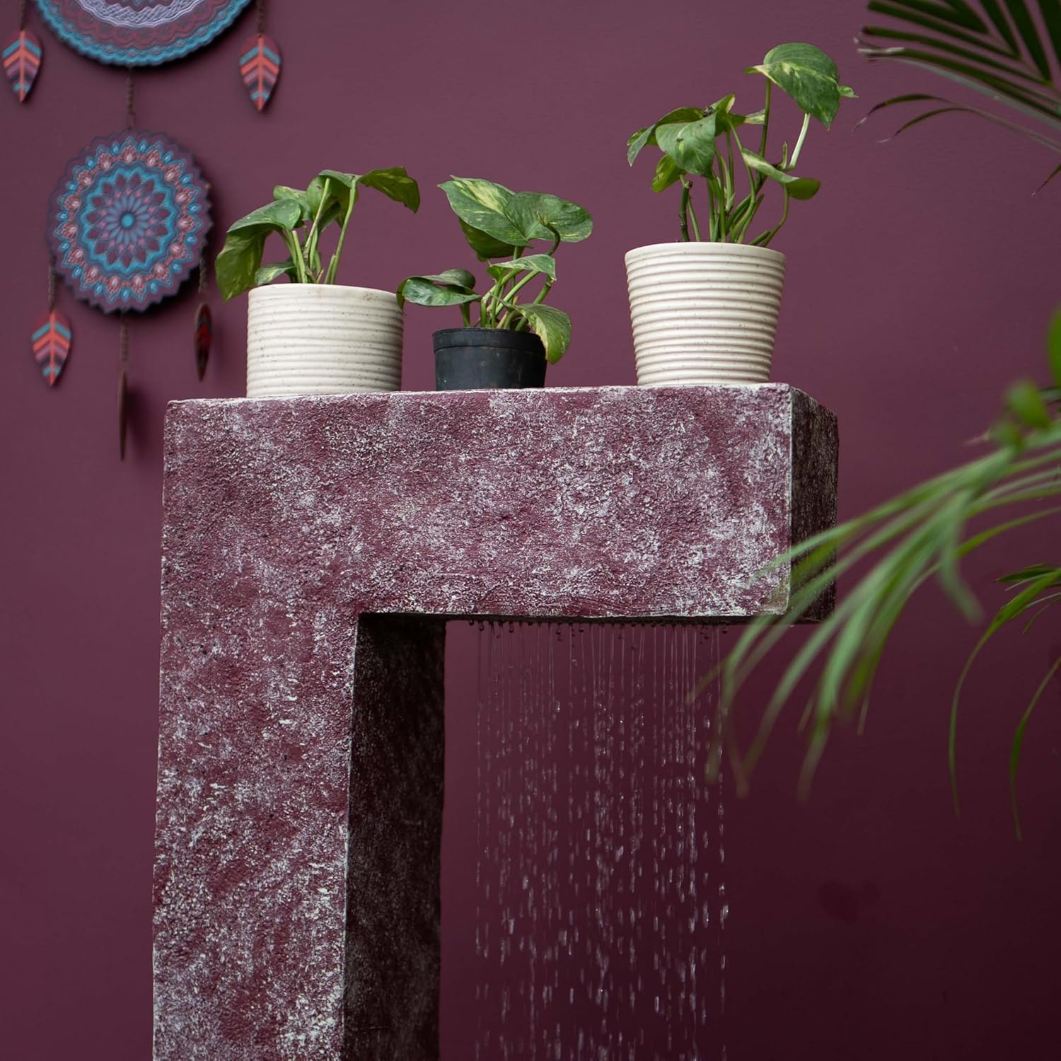 C Shape Planter Shower Fountain, Water Fountain for Garden, Water Fountain for Home vastu