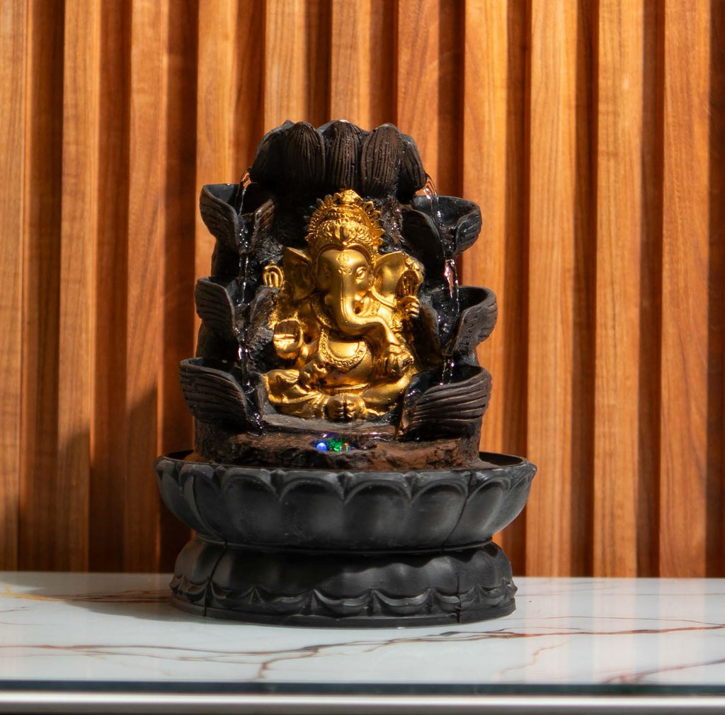 10 Inch Mini Ganesha Table top Water Fountain for Home and Office | |Living Room Decor| Gift Items | Home & Office Decor