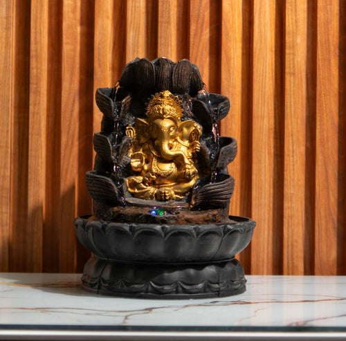 10 Inch Mini Ganesha Table top Water Fountain for Home and Office | |Living Room Decor| Gift Items | Home & Office Decor