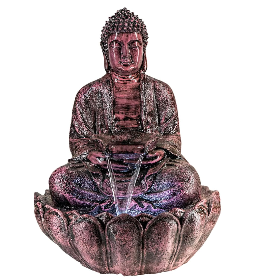 Lotus Buddha Water Fountain for Home, Indoor Fountain Big Size, for Garden, Home vastu, Buddha Fountain with electrcials Warranty, 3 feet