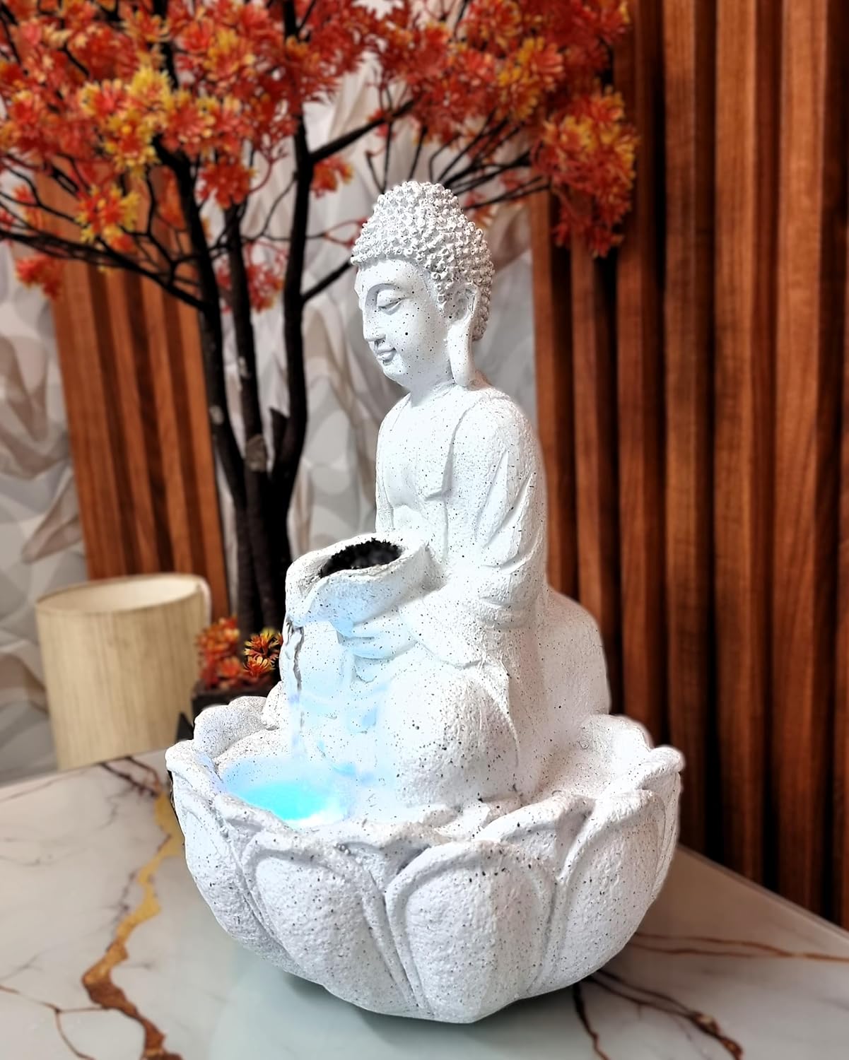 Mini Lotus Buddha Water Fountain for Table Decor |Living Room Decor| Gift Items | Home & Office Decor Item |Buddha Water Fountain