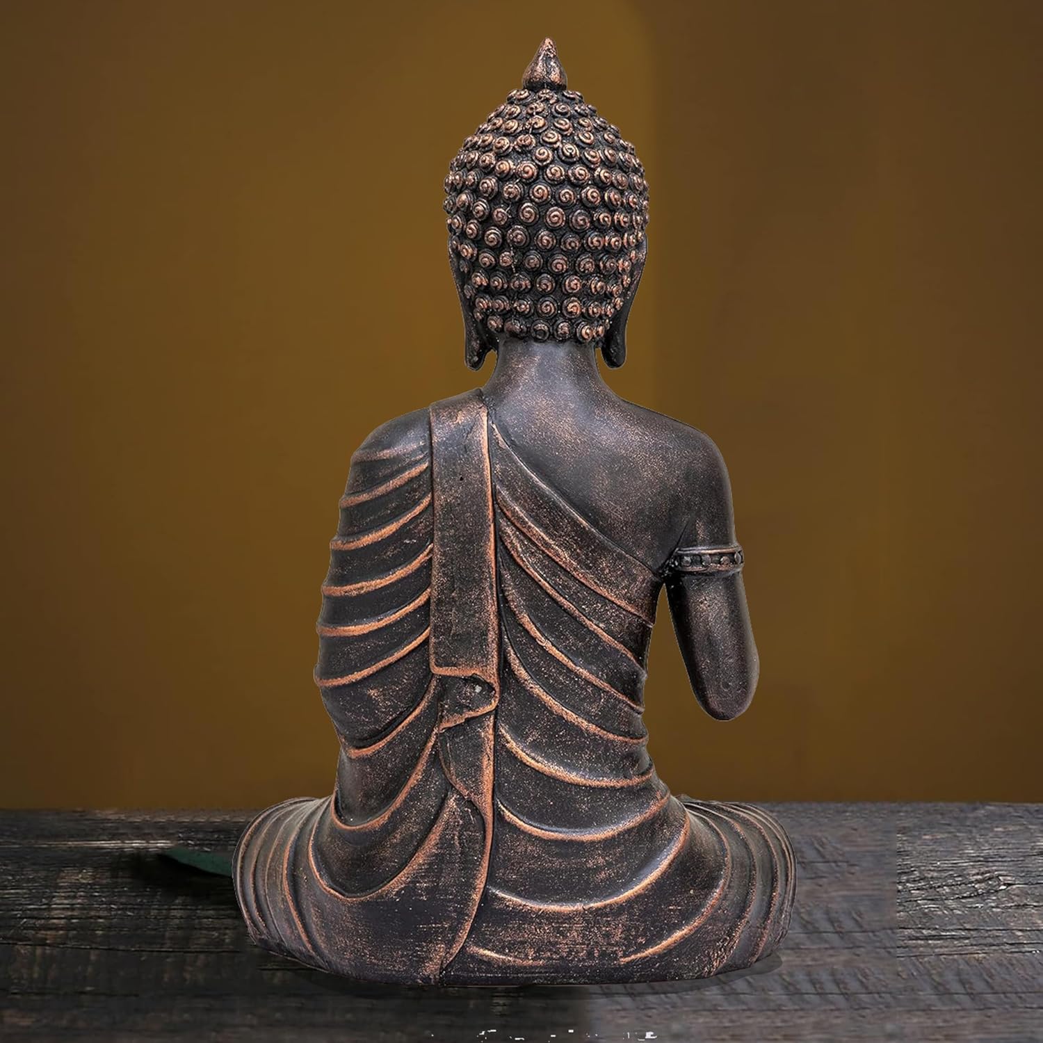Buddha Statue with a Tea Light in Hand is a Beautiful and Serene Addition to Any Living Room, Bedroom or Office Space | Buddha | Buddha for Home Decor (Antique Copper))