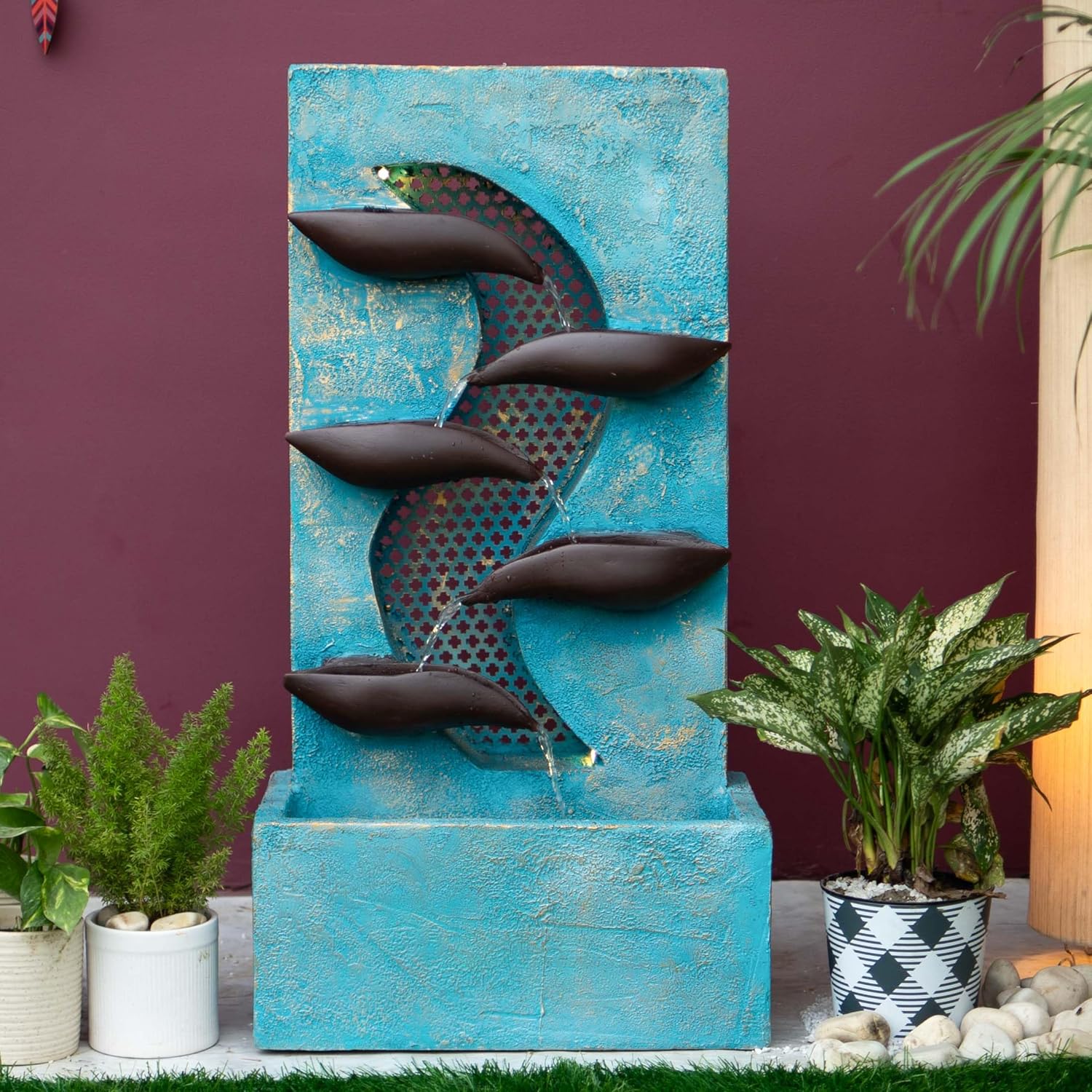 Contemporary Leaf Indoor Water Fountain, Water Fountain for Home, Water Fountain for Home and Office
