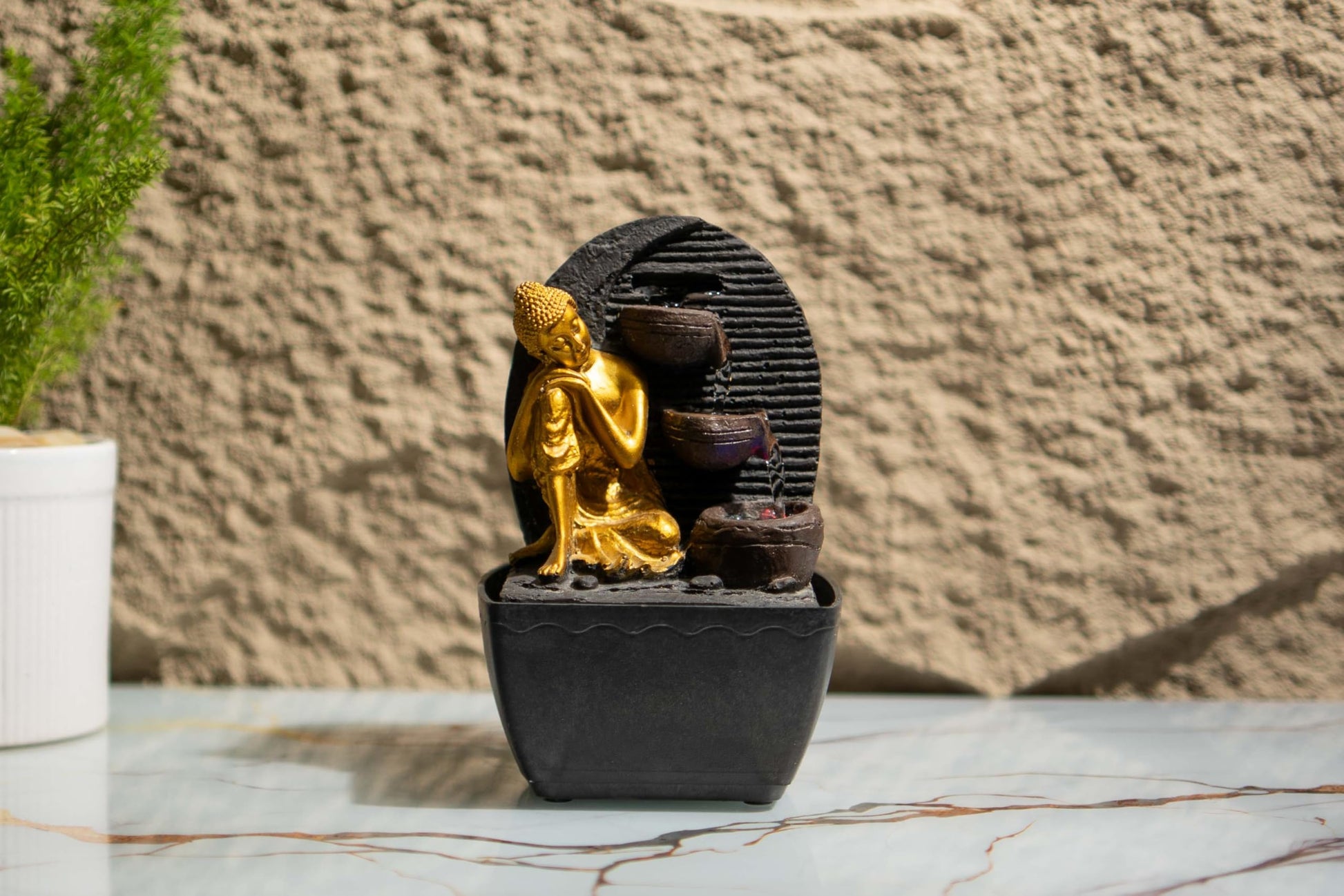 Mini Buddha Table top Water Fountain for Home and Office | |Living Room Decor| Gift Items | (Resting Buddha) Buddha Water Fountain, Buddha Fountain