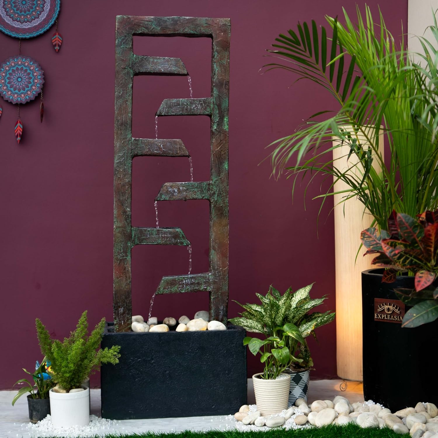 4Ft Zigzag Indoor Water Fountain For Home,Vastu,Fountain For Home Décor Waterfall,Indoor Water Fountain For Home Décor Big Size