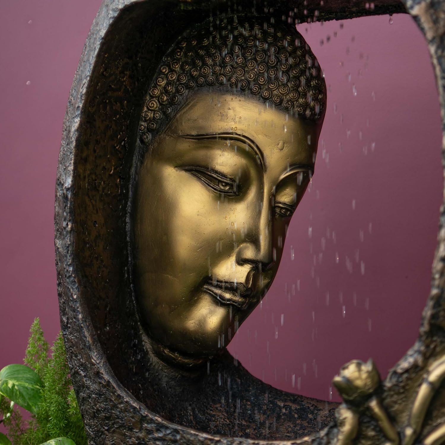 Buddha face Shower Water Fountain for Home, for Garden, Office, Commercial Spaces Indoor Fountain Big Size, Water Fountain for Home vastu, Buddha Fountain 3 feet