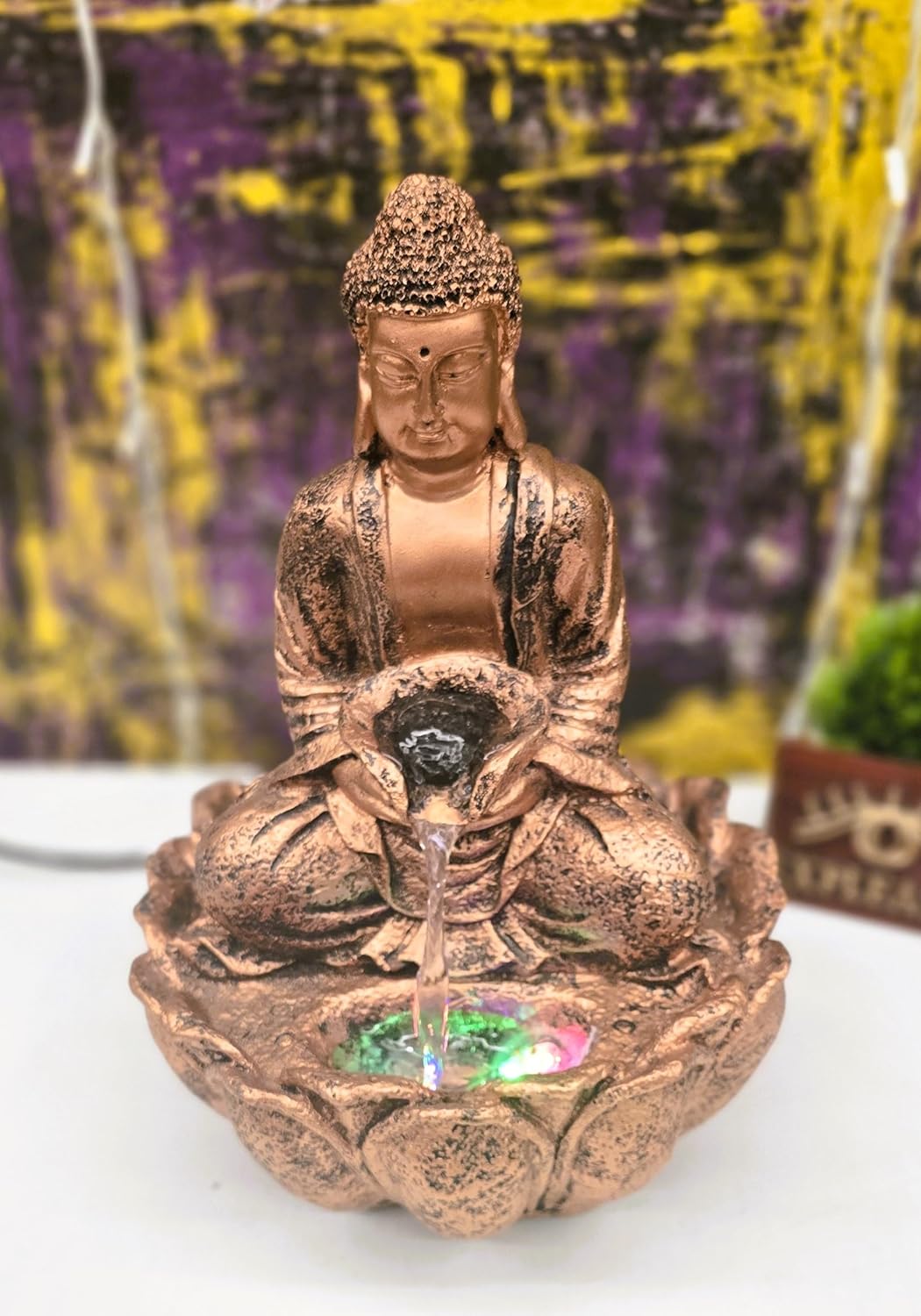 Mini Lotus Buddha Water Fountain for Table Decor |Living Room Decor| Gift Items | Home & Office Decor Item |Buddha Water Fountain