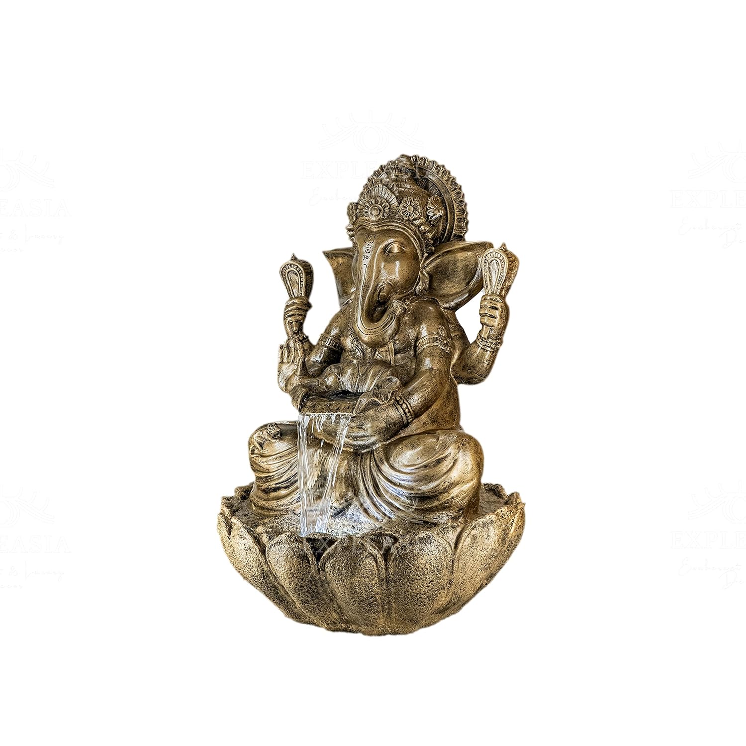 3 Feet Lotus Ganesha Water Fountain for Home, Living Room, Garden, Offices, Big Size Fountain