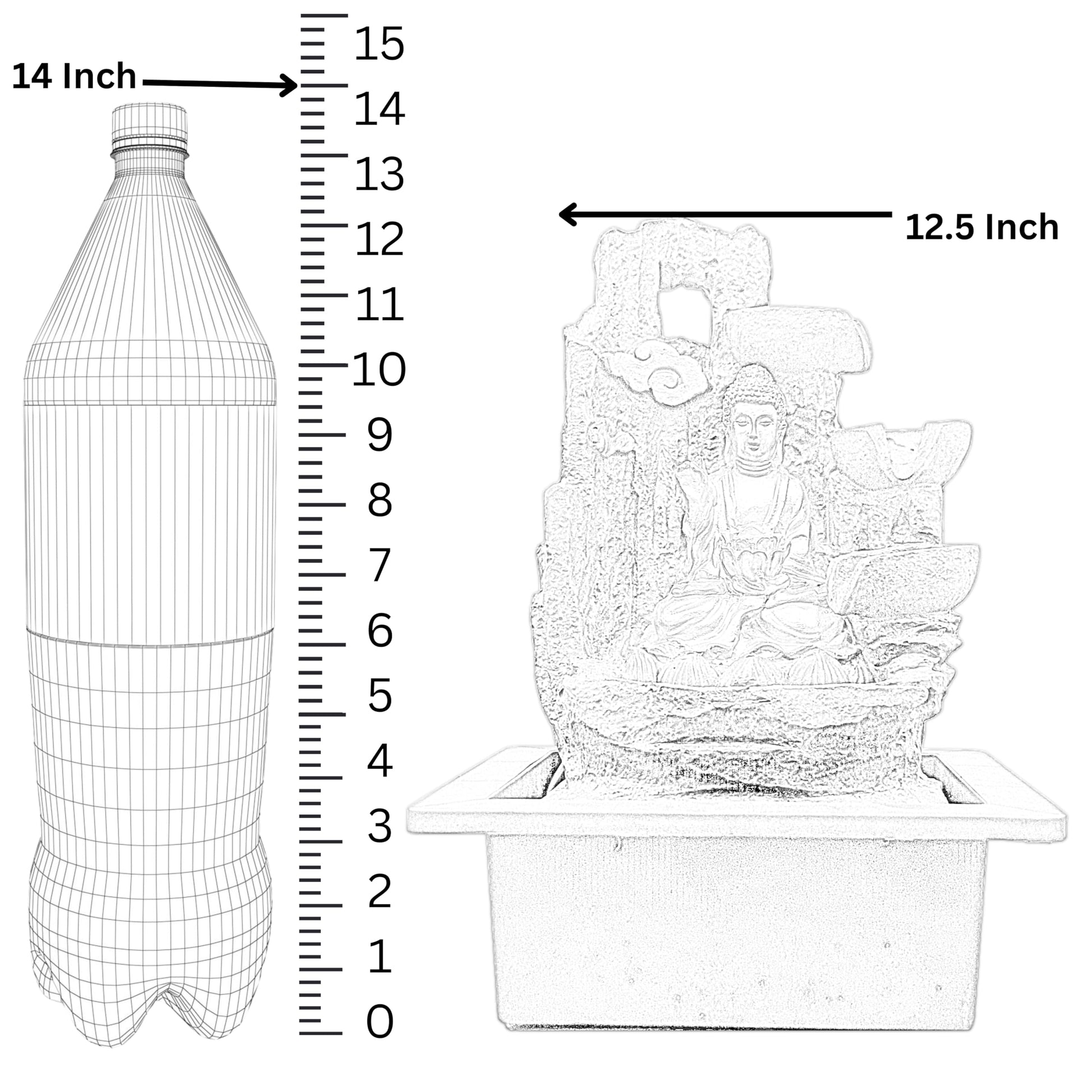Mini Buddha Table top Water Fountain for Home and Office | |Living Room Decor| Gift Items | Home & Office Decor Item