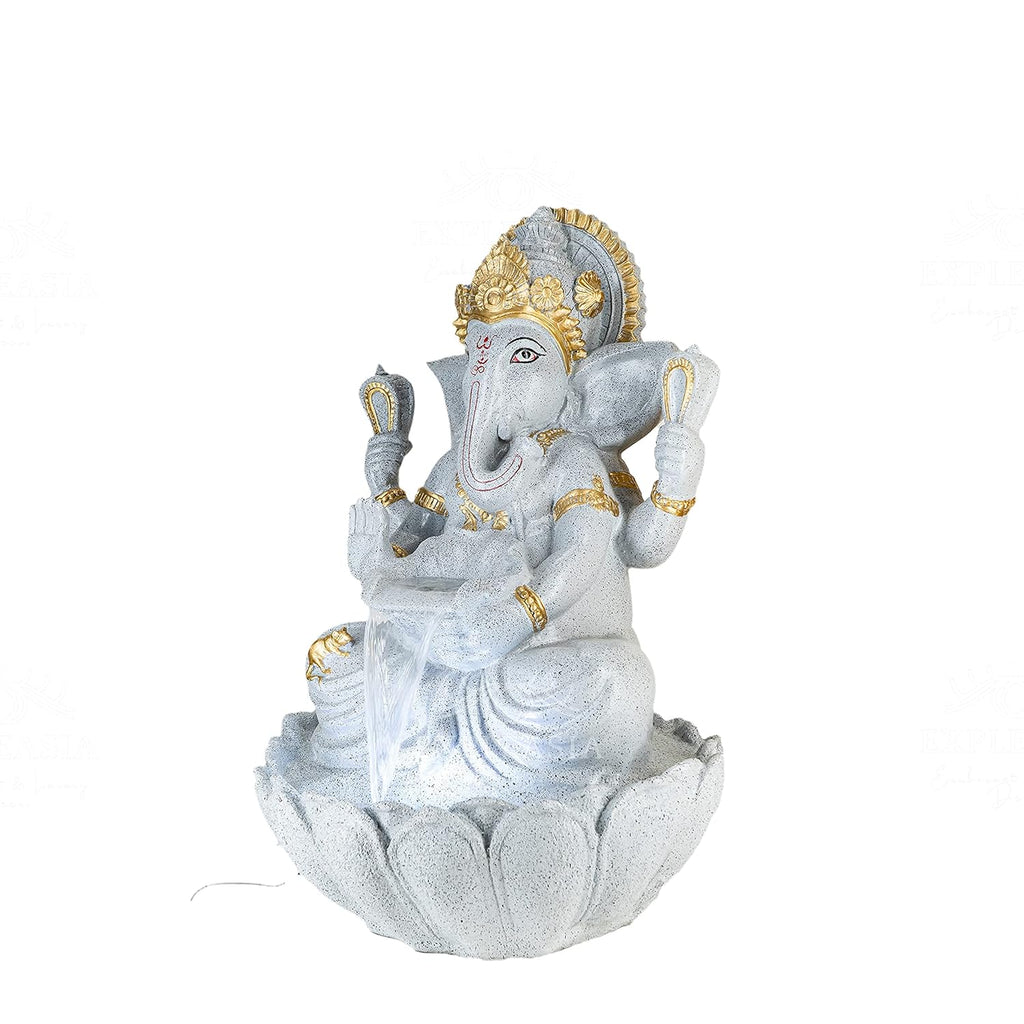 3 Feet Lotus Ganesha Water Fountain for Home, Living Room, Garden, Offices, Big Size Fountain