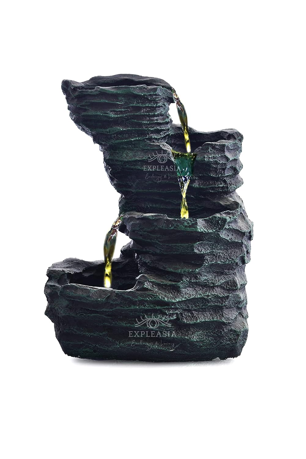 3 Stream Rock Cavern Water Fountain for Home, Water Fountain for Garden, Water Fountain for Living Room, Water Fountain for Home vastu, Fountain for Home décor Waterfall