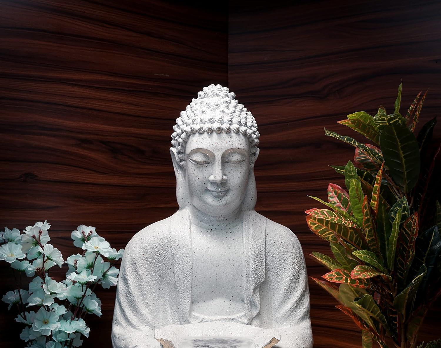 Lotus Buddha Water Fountain for Home, Indoor Fountain Big Size, for Garden, Home vastu, Buddha Fountain with electrcials Warranty, 3 feet