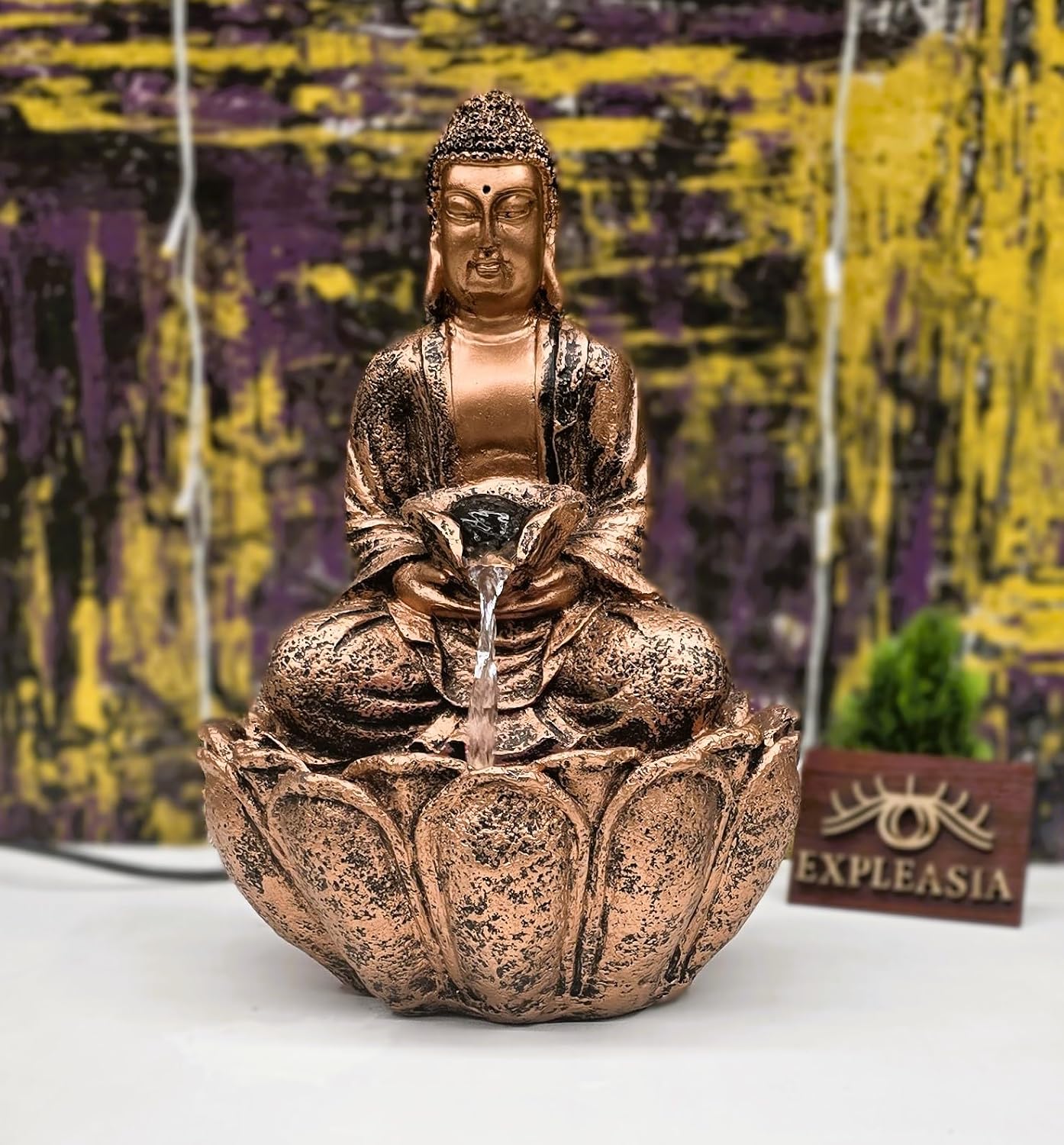 Mini Lotus Buddha Water Fountain for Table Decor |Living Room Decor| Gift Items | Home & Office Decor Item |Buddha Water Fountain