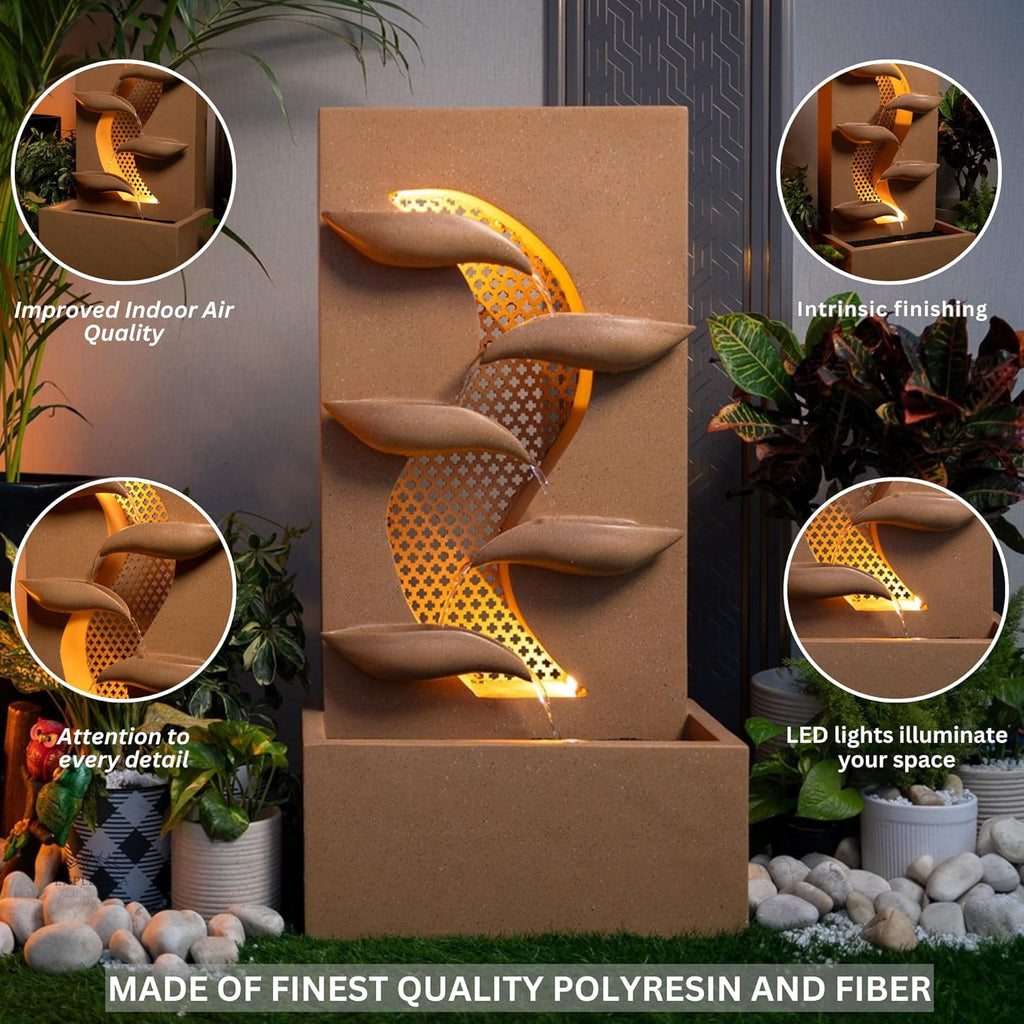 Contemporary Leaf Indoor Water Fountain, Water Fountain for Home, Water Fountain for Home and Office