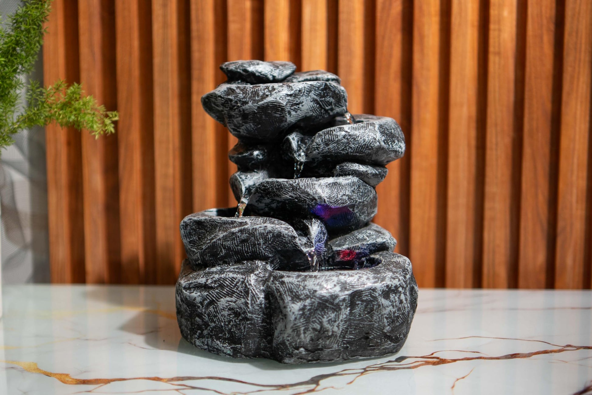 Mini Divine Lotus Buddha Water Fountain for Table Decor | Living Room Decor | Gift Items | Home & Office Decor Item | Buddha Water Fountain | Table top Water Fountain, Resin