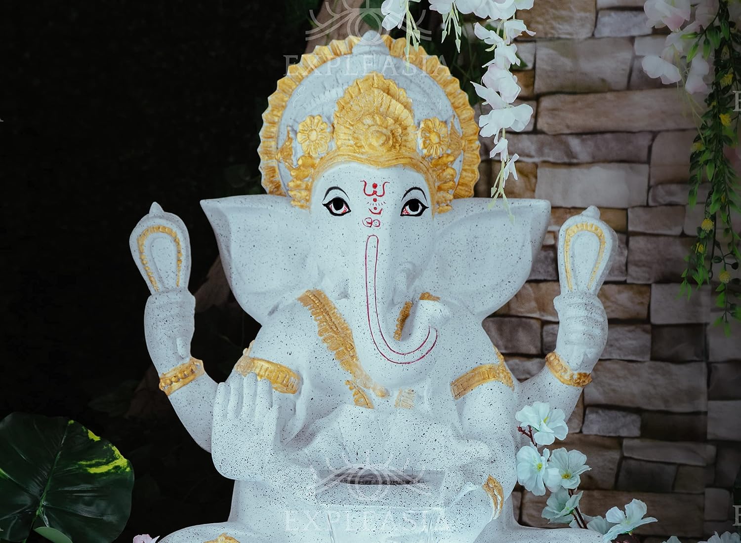 3 Feet Lotus Ganesha Water Fountain for Home, Living Room, Garden, Offices, Big Size Fountain