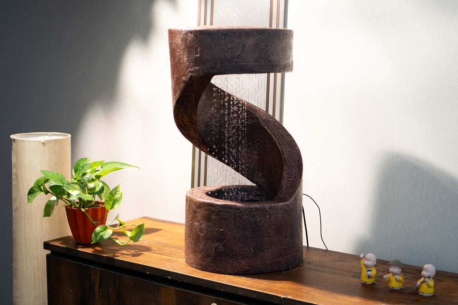 Spiral Table Desk-Top Indoor Fountain, Water Fountain For Garden, Water Fountain For Home Vastu, Fountain For Home Décor Waterfall
