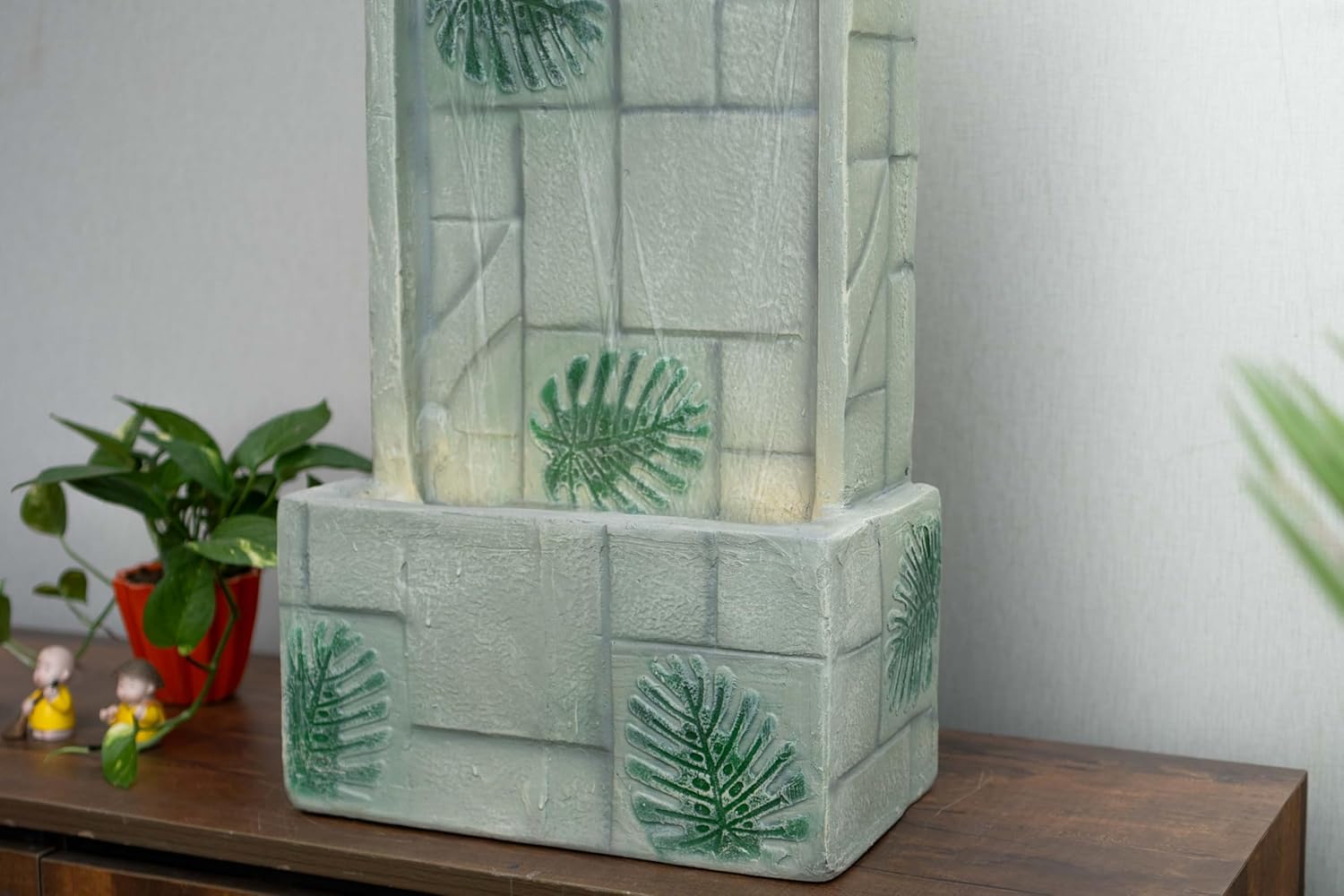 Medium Size Table Top Leaf Slate Water Fall Water Fountain for Home, Office, Garden | Housewarming Item |Water Fountain Indoor Home Decor