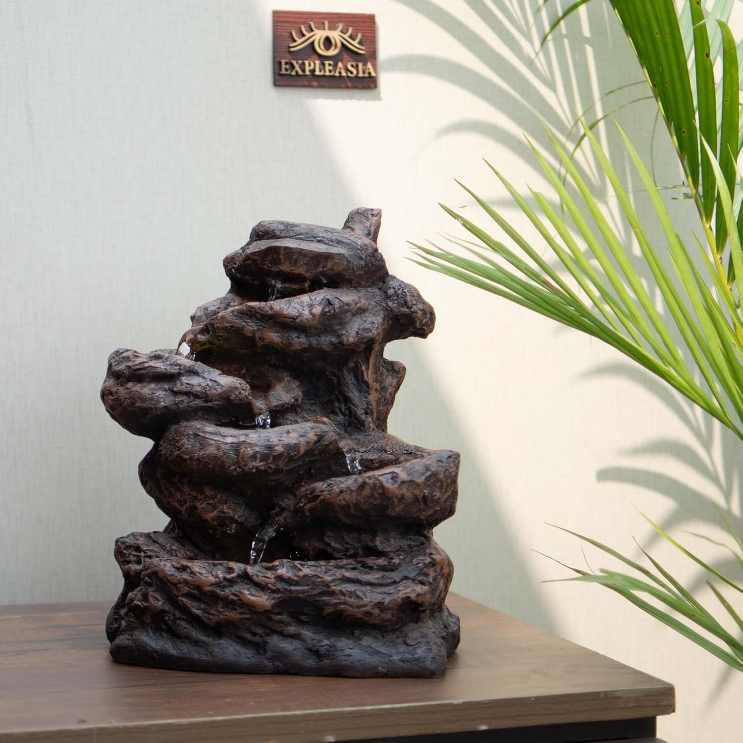 5 Tiered Mini Rock Water Fall Water Fountain for Home Decor, Water Fountain for Living Room, Water Fountain for Home vastu, Fountain, Fountain for Home décor Waterfall