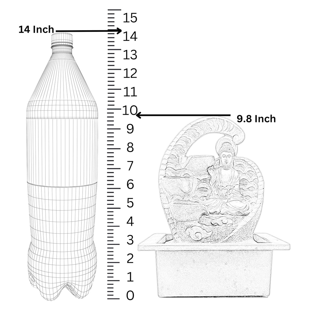 10 Inch Mini Buddha Table top Water Fountain for Home and Office | |Living Room Decor| Gift Items | Home & Office Decoration Item (