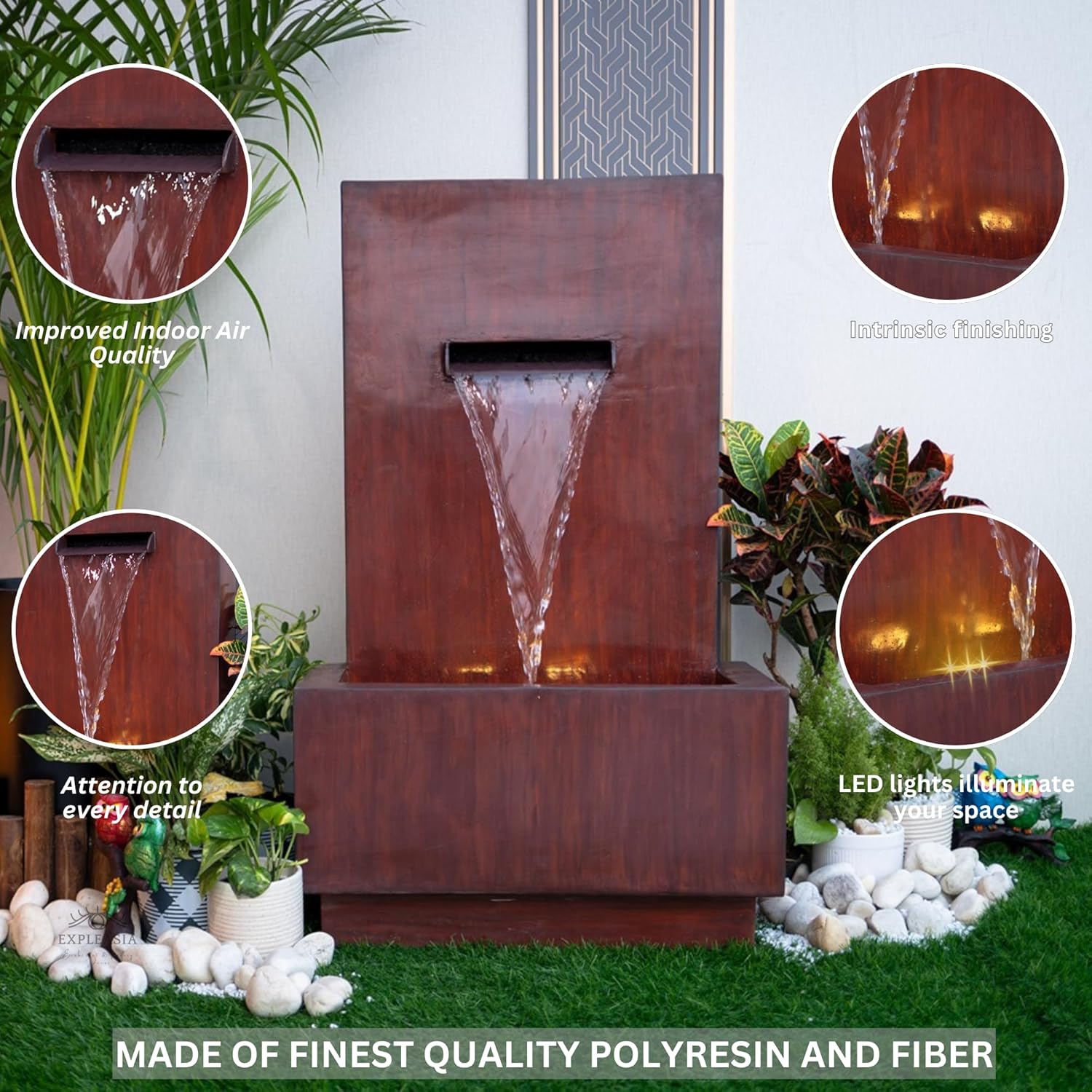 3 Feet Slate Water Fall Water Fountain, Water Fountain for Garden, Water Fountain for Home vastu, Indoor Fountain for Home décor Waterfall, Water Fountain for Home Big Size