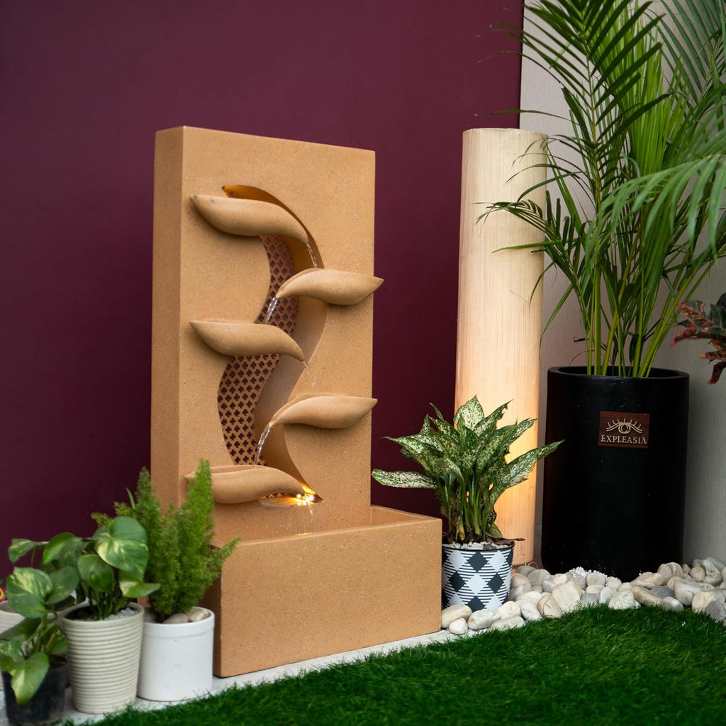 Contemporary Leaf Indoor Water Fountain, Water Fountain for Home, Water Fountain for Home and Office