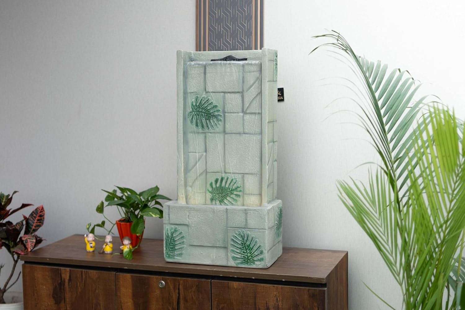 Medium Size Table Top Leaf Slate Water Fall Water Fountain for Home, Office, Garden | Housewarming Item |Water Fountain Indoor Home Decor