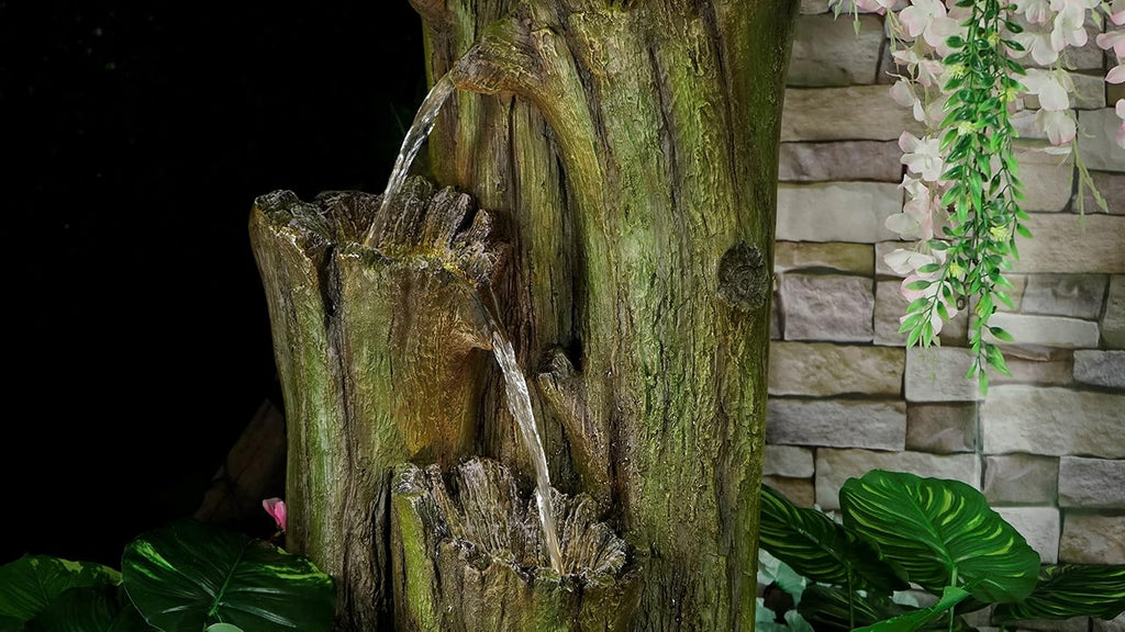 Nature Inspired Carved Tree Water Fountain, Water Fountain for Garden, Water Fountain for Home vastu, Fountain for Home décor Waterfall, Indoor Water Fountain Big Size