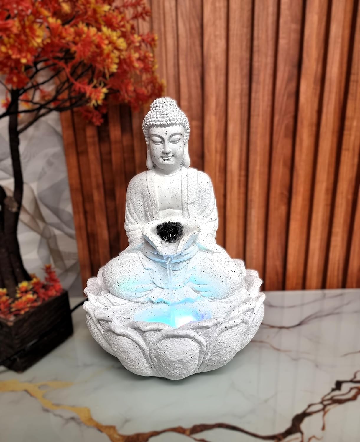 Mini Lotus Buddha Water Fountain for Table Decor |Living Room Decor| Gift Items | Home & Office Decor Item |Buddha Water Fountain
