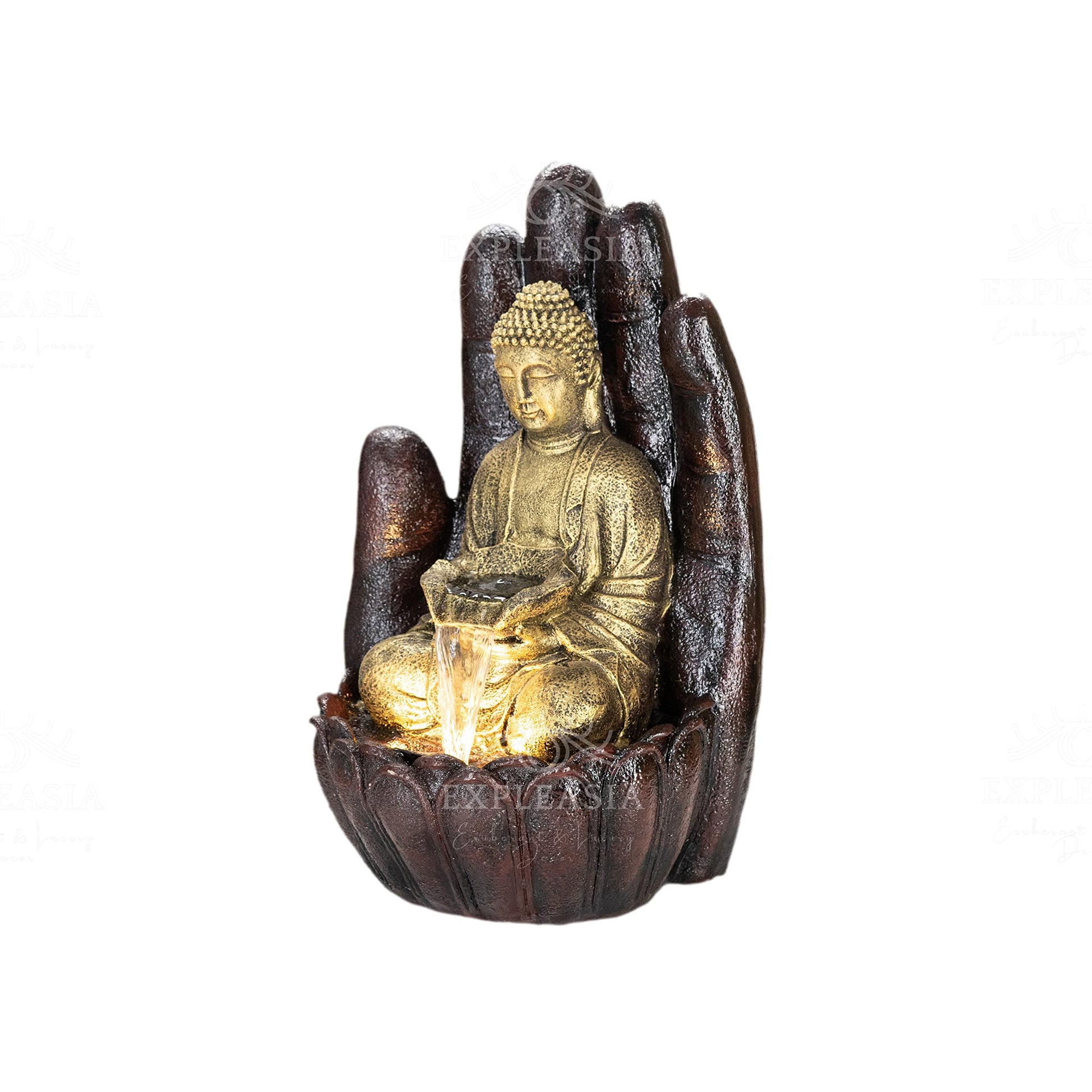 Embossed Palm Buddha Water Fountain for Home, Indoor Water Fountain Big Size, Fountain for Home vastu, Buddha Fountain 3 feet