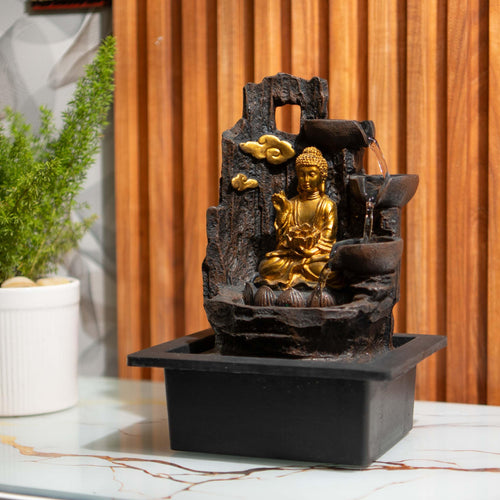 Mini Buddha Fountain – Brown Colour – Desk Decor