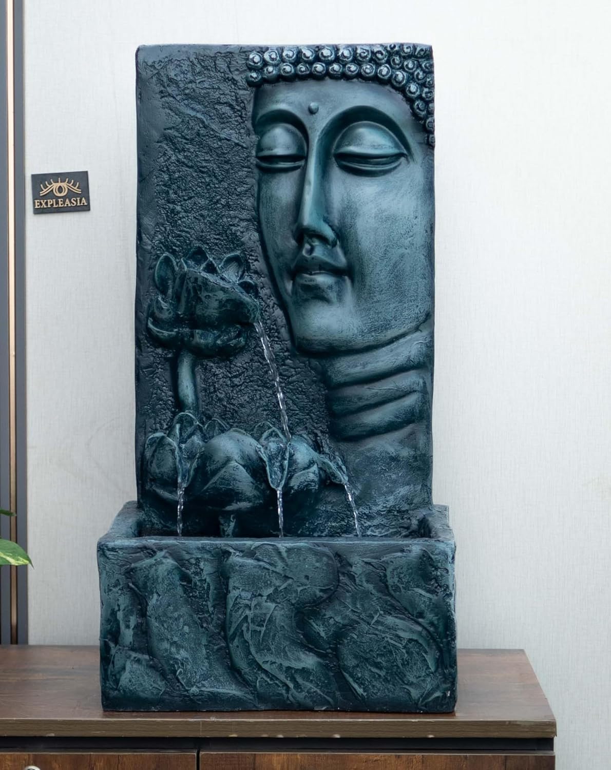 Buddha Face Wall Water Fountain, Buddha Fountain 3 feet, Indoor Water Fountain Big Size, Water Fountain for Garden, Water Fountain for Home vastu, Waterfall Fountain