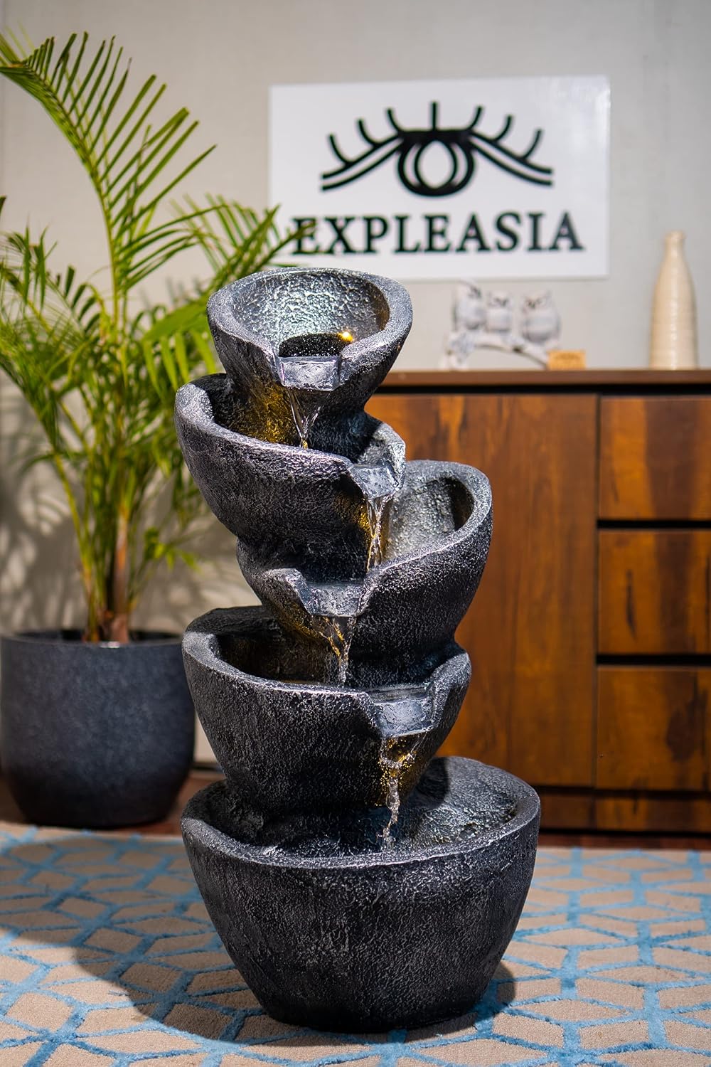 Stacked Pot Water Fountain for Home, Water Fountain for Garden, Water Fountain for Living Room, Water Fountain for Home vastu, Fountain, Fountain for Home décor Waterfall