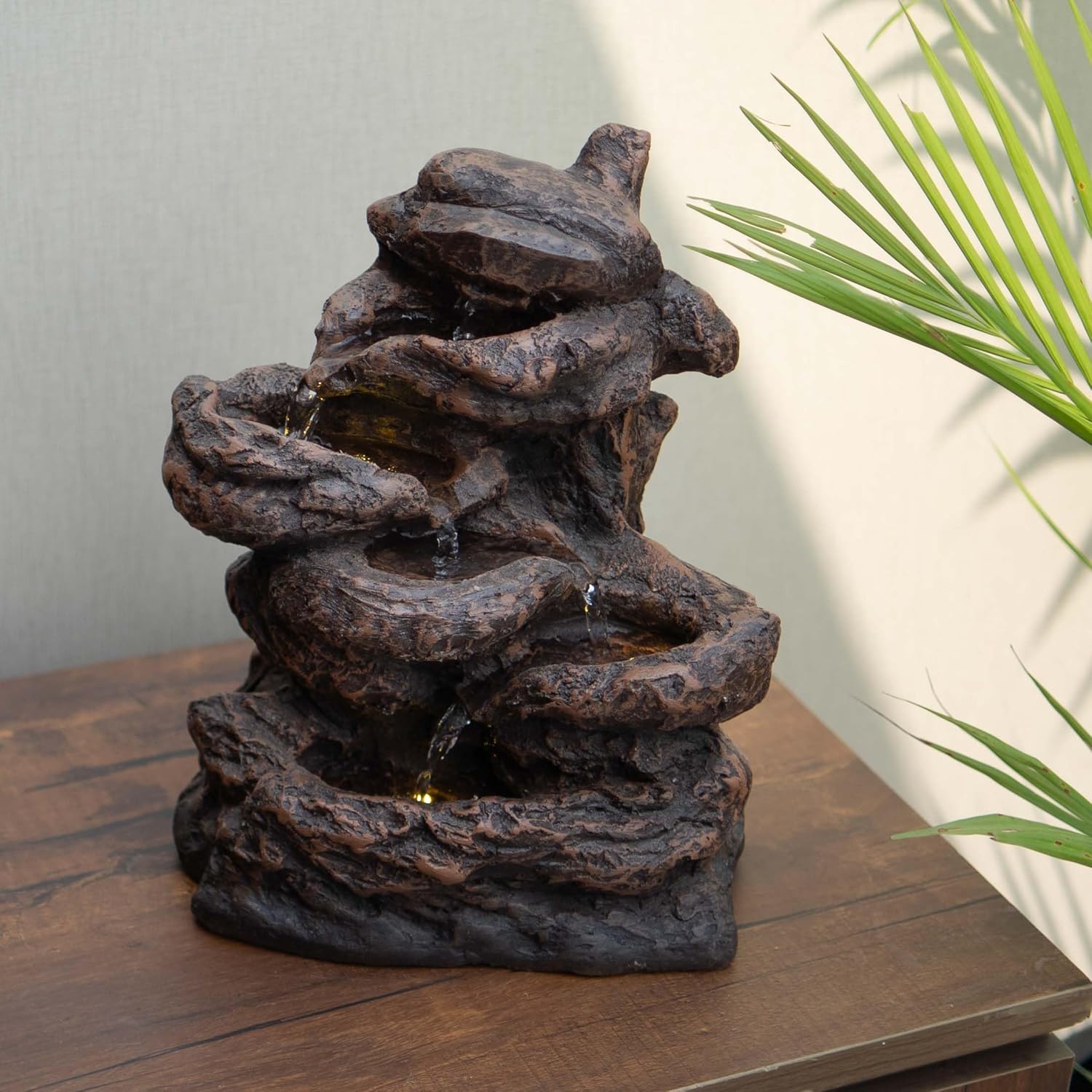 5 Tiered Mini Rock Water Fall Water Fountain for Home Decor, Water Fountain for Living Room, Water Fountain for Home vastu, Fountain, Fountain for Home décor Waterfall