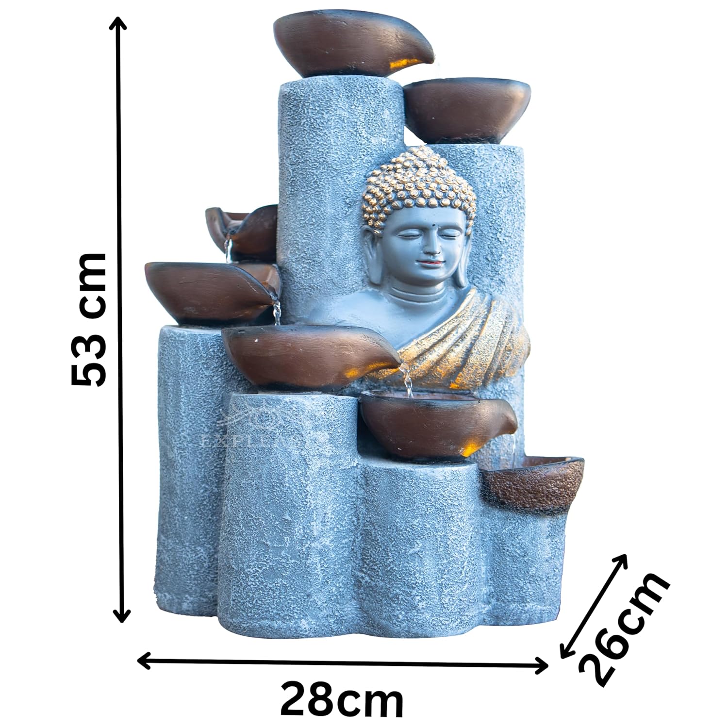 Bamboo Buddha Water Fountain for Home, Indoor Water Fountain,  Water Fountain for Garden, Water Fountain for Home vastu