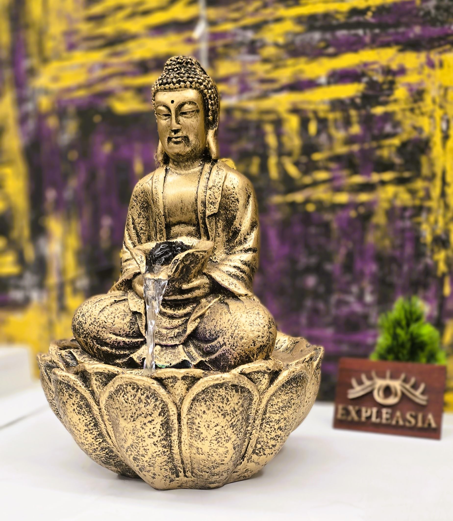 Mini Lotus Buddha Water Fountain for Table Decor |Living Room Decor| Gift Items | Home & Office Decor Item |Buddha Water Fountain