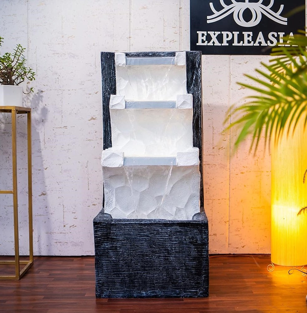 Wall Back Water Resin Fountain for Indoor and Outdoor, Large Water Fountain, Water Fountain for Garden, Home Decor Water Fountain
