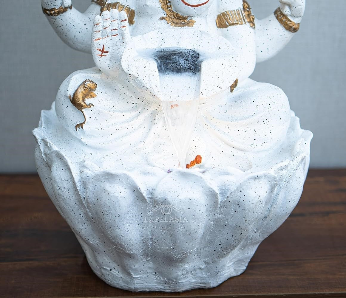 Table Top 2ft Lotus Ganesha Water Fountain for Home, Indoor Water Fountain, Water Fountain for Home vastu, Ganesha Fountain for Home décor Waterfall