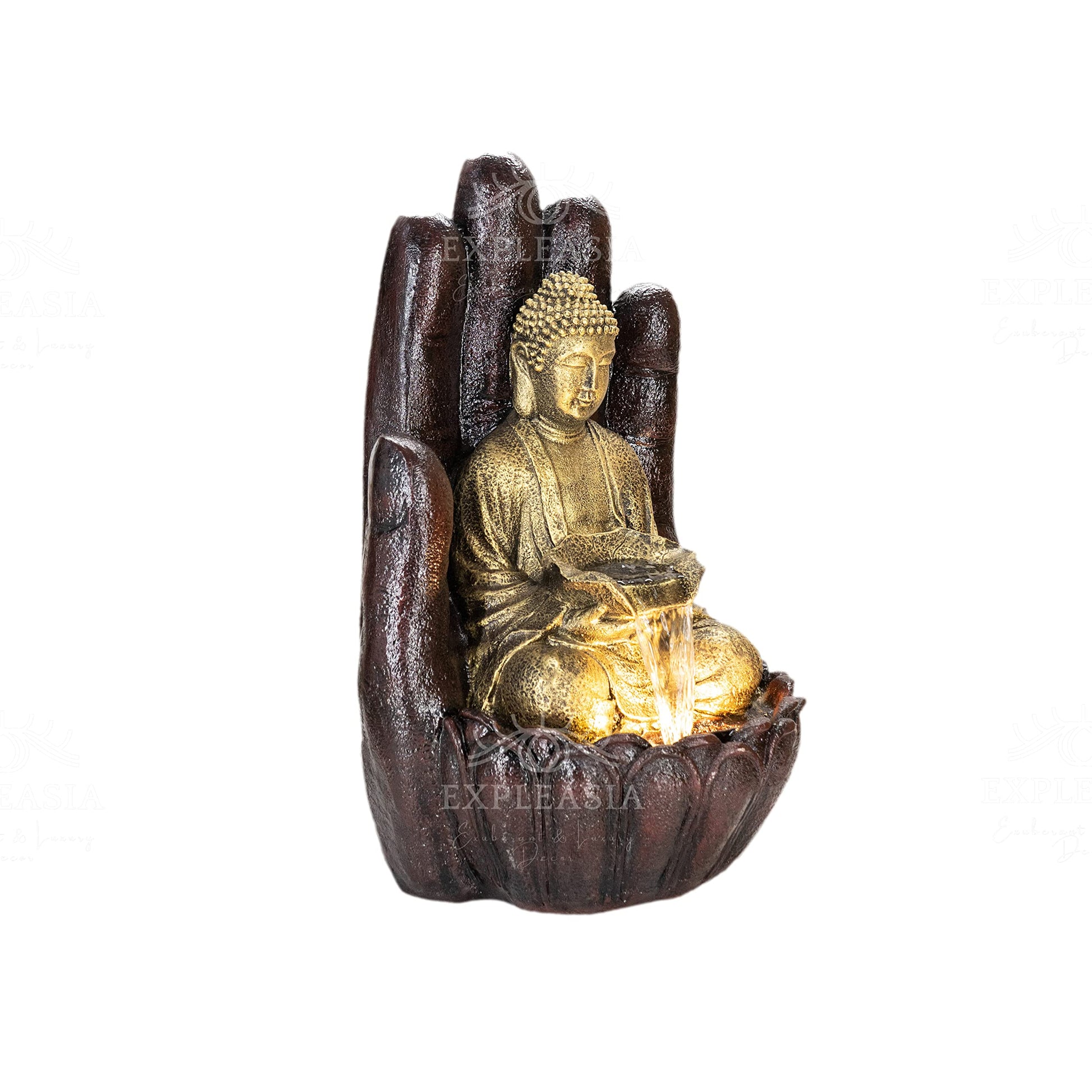 Embossed Palm Buddha Water Fountain for Home, Indoor Water Fountain Big Size, Fountain for Home vastu, Buddha Fountain 3 feet