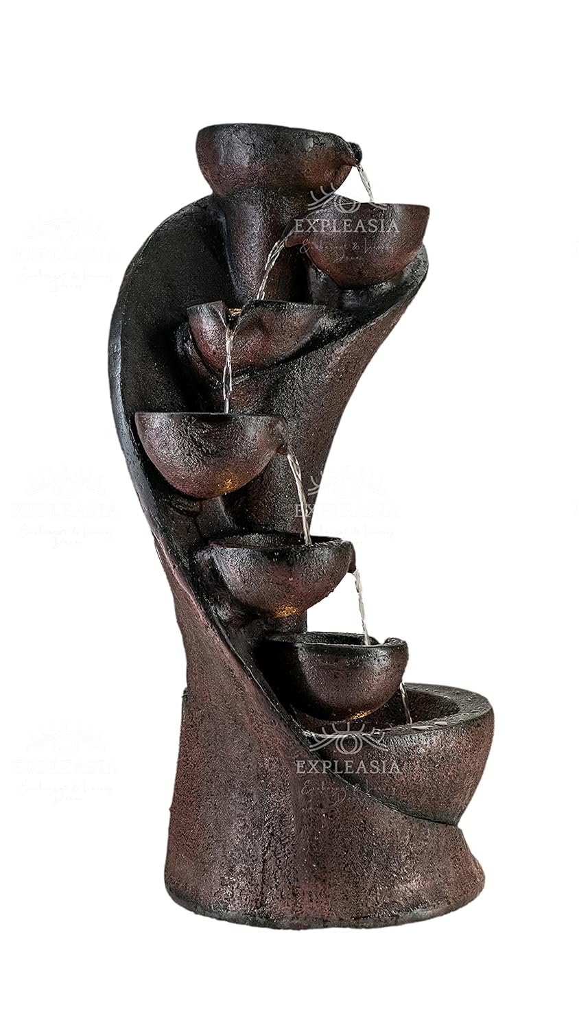 7 Stacked Chalice Water Fountain for Home, Water Fountain for Garden, Water Fountain for Living Room, Water Fountain for Home vastu, Fountain, Fountain for Home décor Waterfall