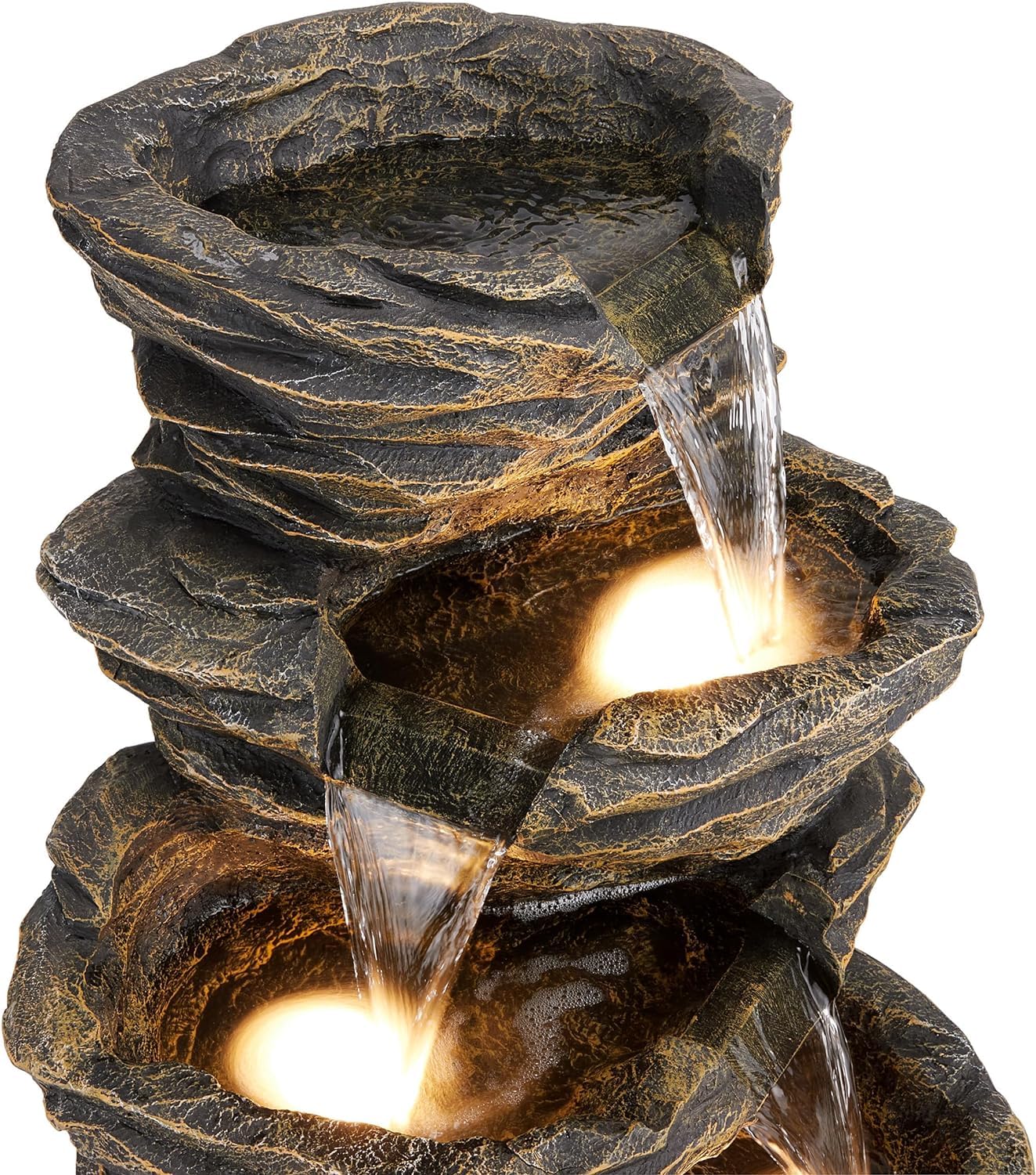 5 Tier Rock Fountain for Garden, Water Fountain for Home vastu, Fountain for Home décor Waterfall, Water Fountain for Home Big Size