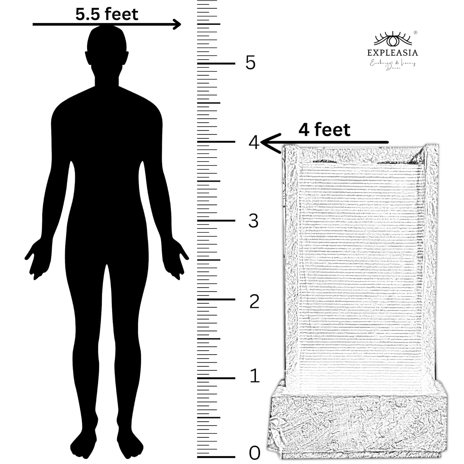 4 Feet River-Slate Water Fall, Water Fountain Big Size, Water Fountain For Home Vastu, Fountain For Home Décor Waterfall