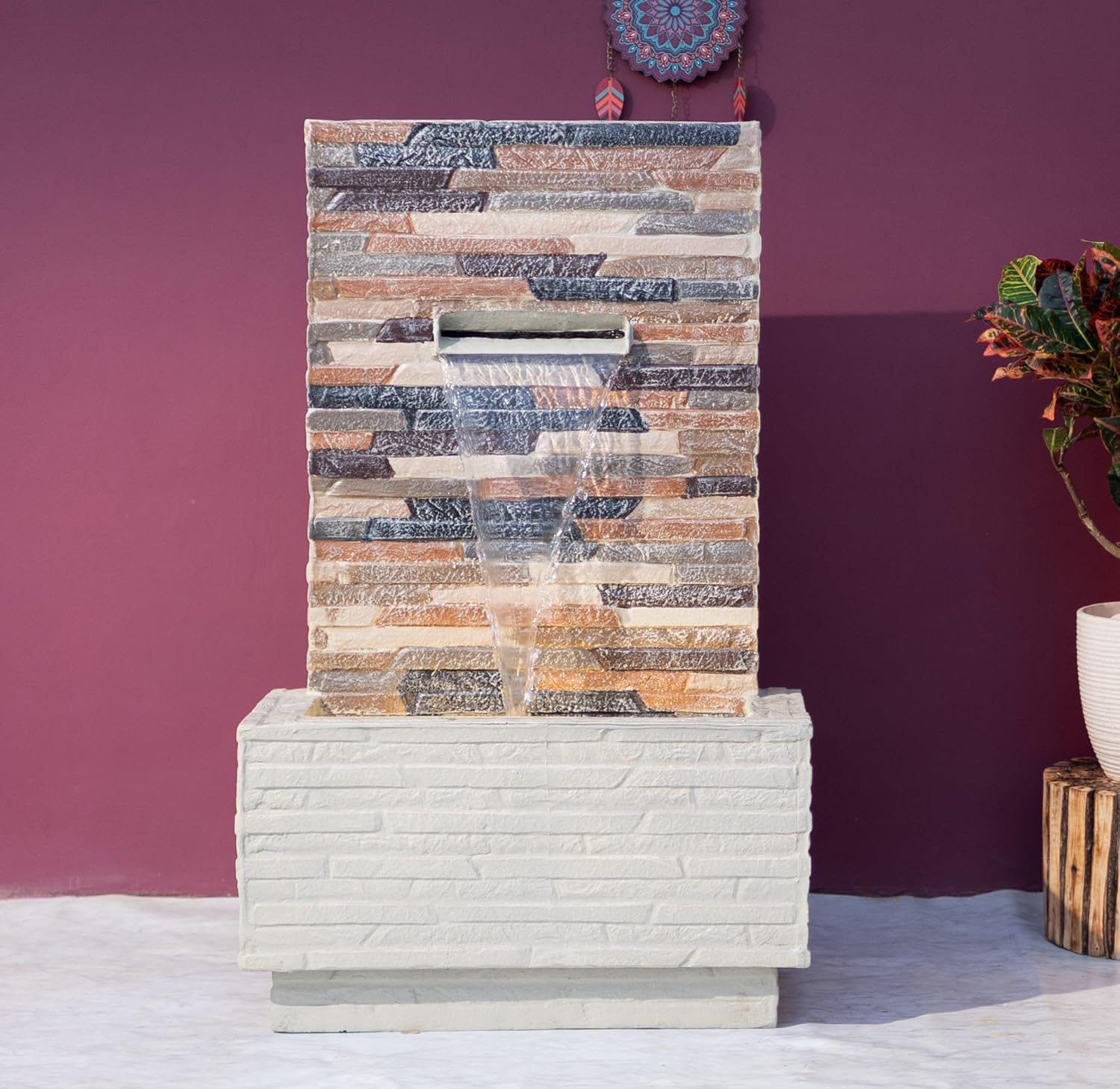 3 Feet Slate Water Fall Water Fountain, Water Fountain for Garden, Water Fountain for Home vastu, Indoor Fountain for Home décor Waterfall, Water Fountain for Home Big Size