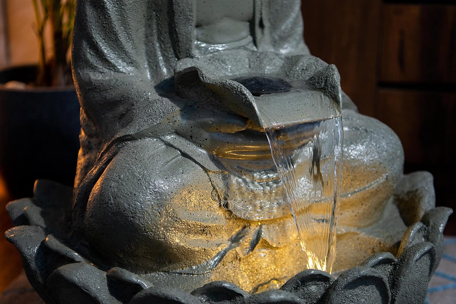 Lotus Buddha Water Fountain for Home, Indoor Fountain Big Size, for Garden, Home vastu, Buddha Fountain with electrcials Warranty, 3 feet